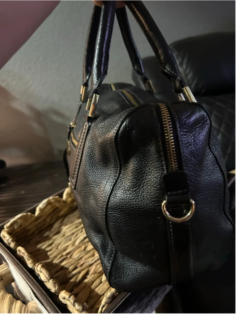 Women's Dana Buchman Black Gold Satchel Bag One Size